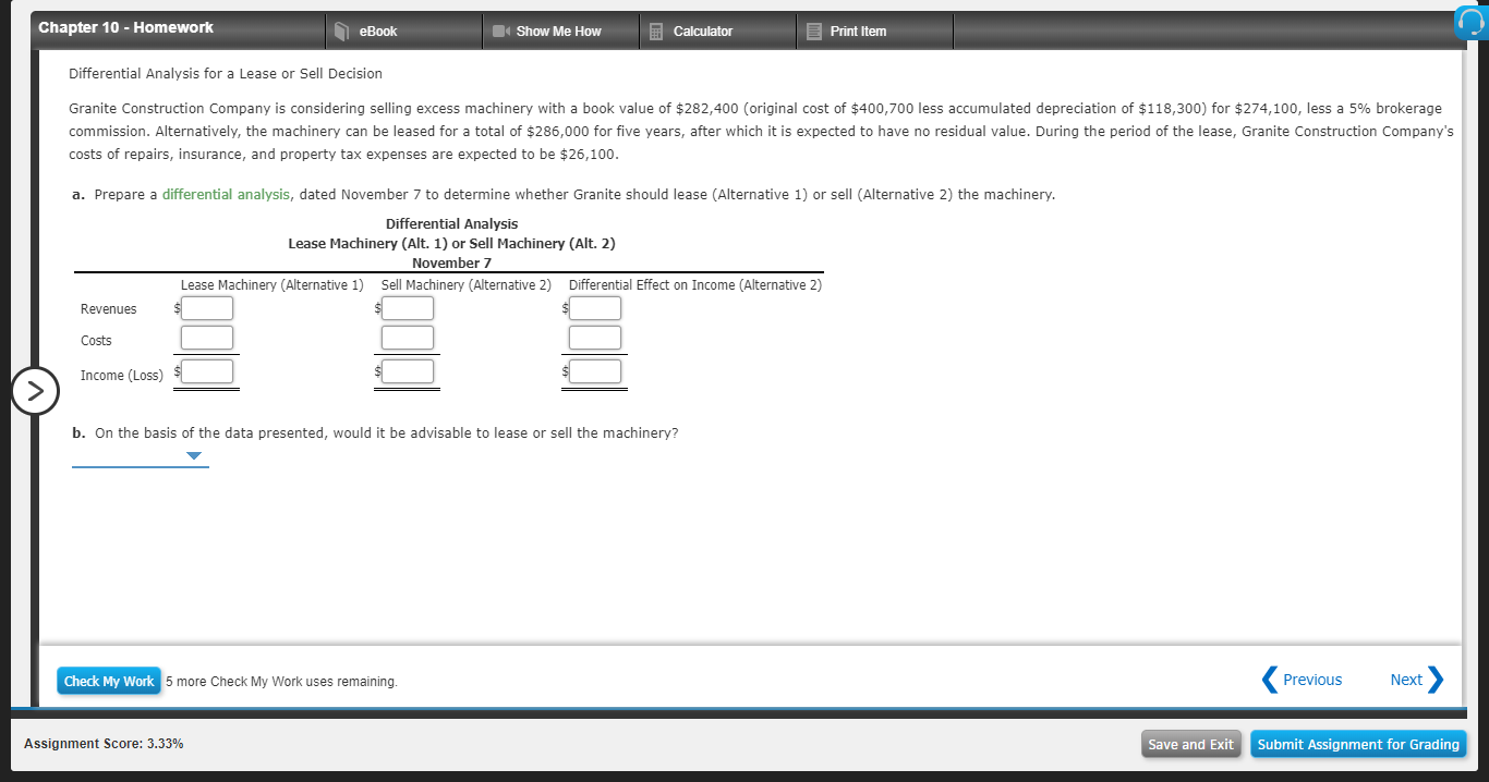 Solved Chapter 10 - Homework eBook Show Me How Calculator | Chegg.com