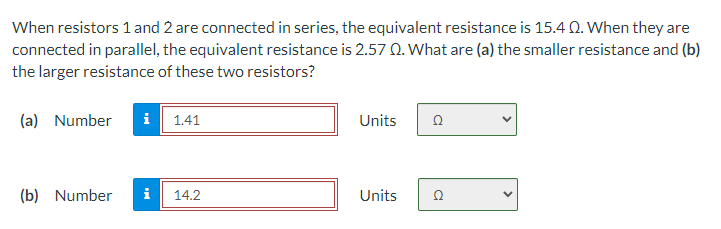 Solved When resistors 1 and 2 are connected in series, the | Chegg.com