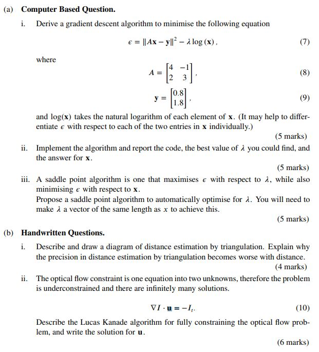 (a) Computer Based Question. i. Derive a gradient | Chegg.com