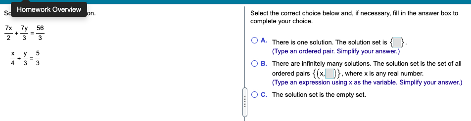 Solved Homework Overview Sd on. Select the correct choice | Chegg.com