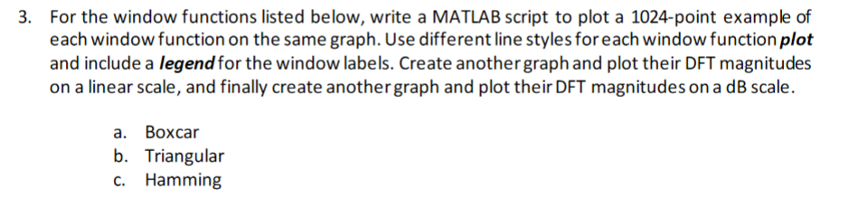 3. For the window functions listed below, write a | Chegg.com