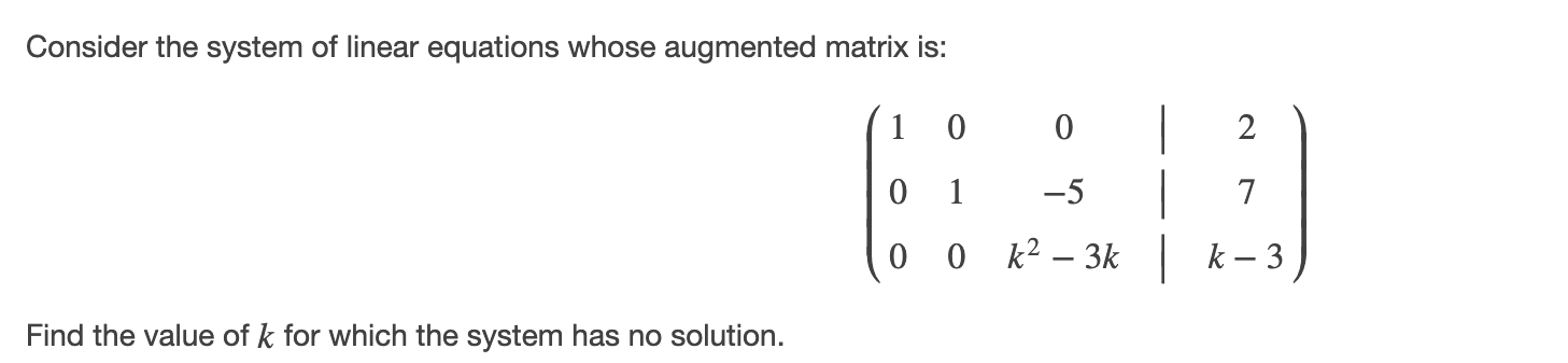 Solved Consider the system of linear equations whose | Chegg.com