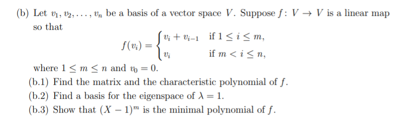 B Let Vi 02 Un Be A Basis Of A Vector Spa Chegg Com