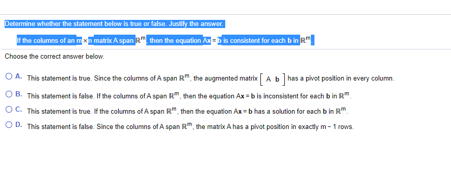 Solved Determine Whether The Statement Below Is True Or | Chegg.com