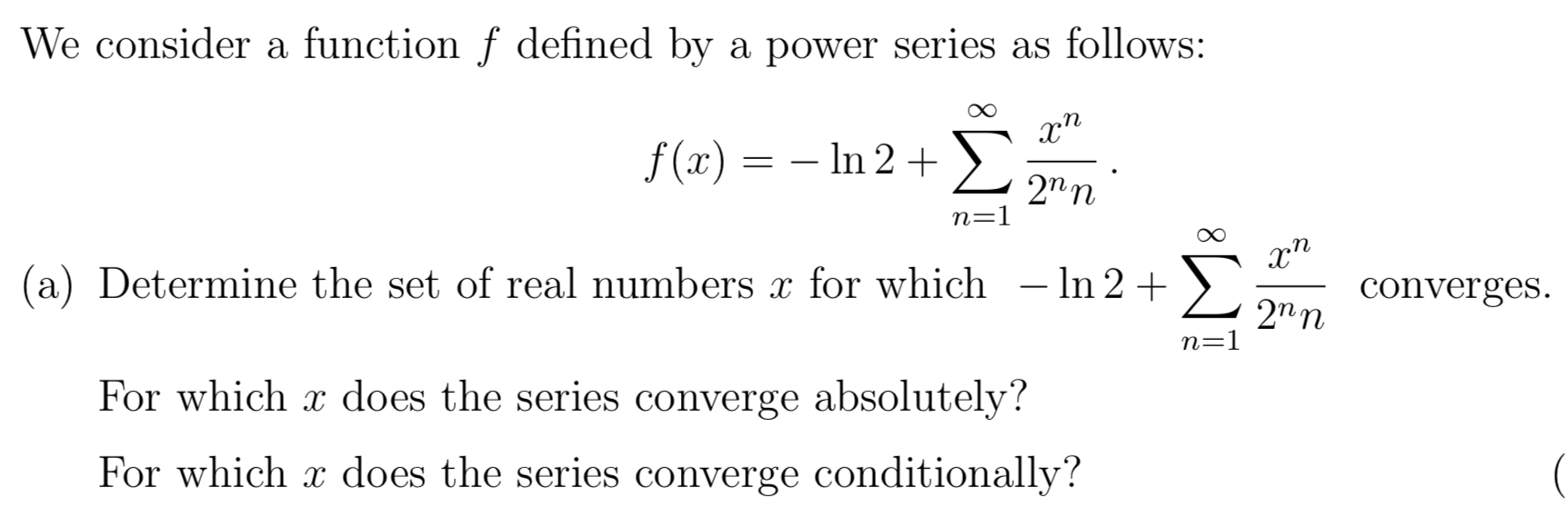 Solved We consider a function f defined by a power series as | Chegg.com