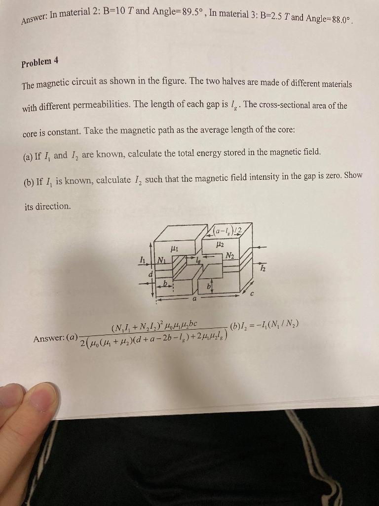 Solved Answer In Material 2 B 10 T And Angle 5º In Chegg Com