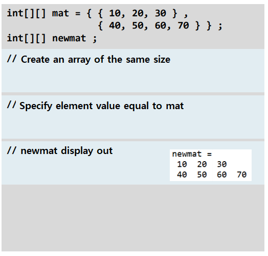 Solved -JAVA- Copy the array and make one more. (using | Chegg.com