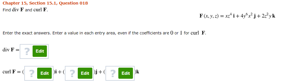 Solved Chapter 15 Section 151 Question 018 Find Div F And 5604