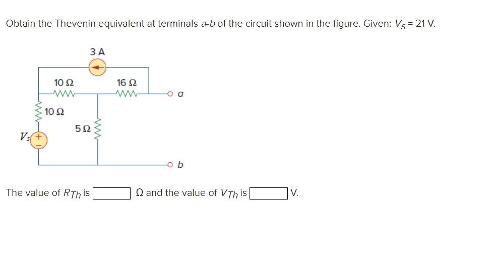 Solved Obtain the Thevenin equivalent at terminals ab of