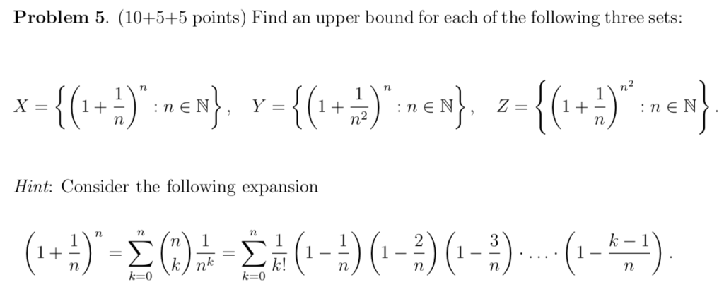 Solved Problem 5. (10+5+5 points) Find an upper bound for | Chegg.com