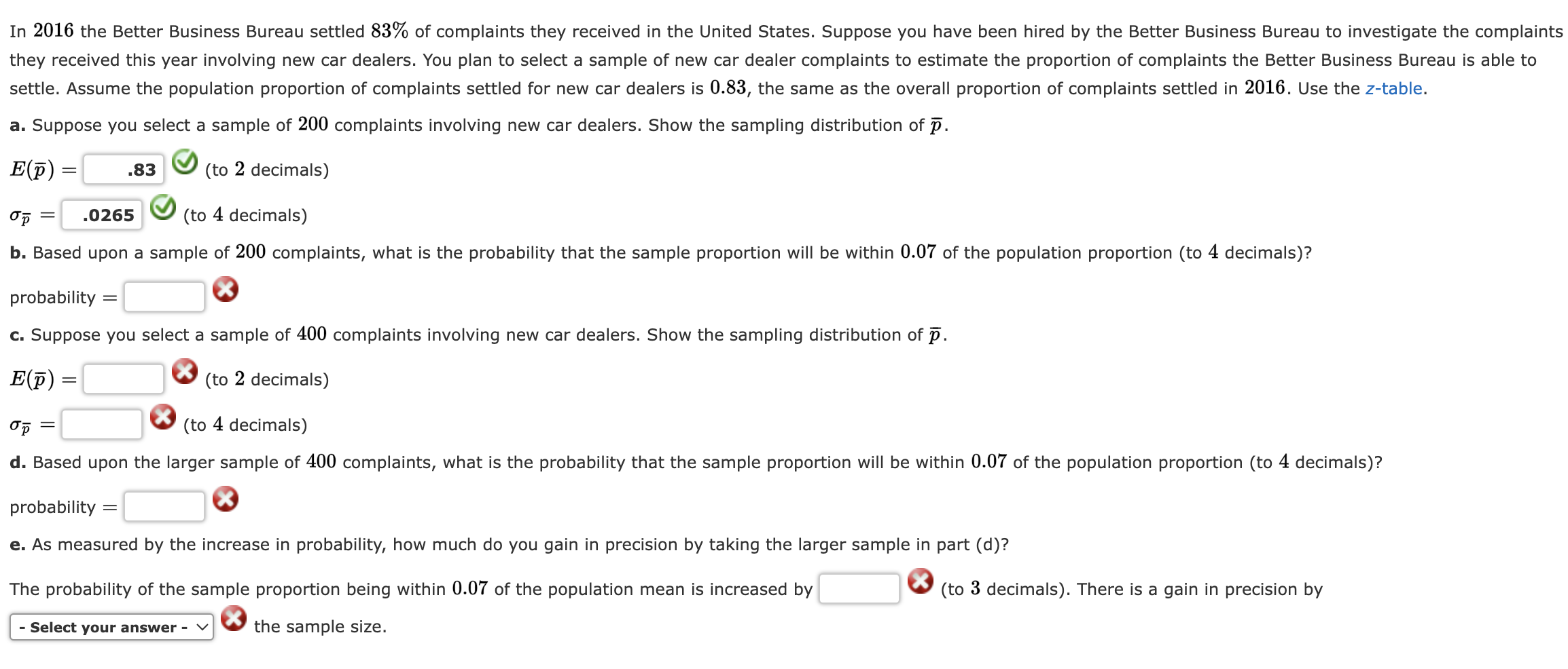 Solved In 2016 the Better Business Bureau settled 83 of