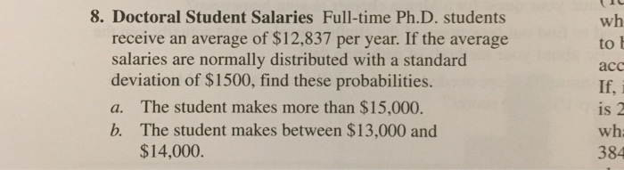 Solved 8 Doctoral Student Salaries Full time Ph D Students Chegg