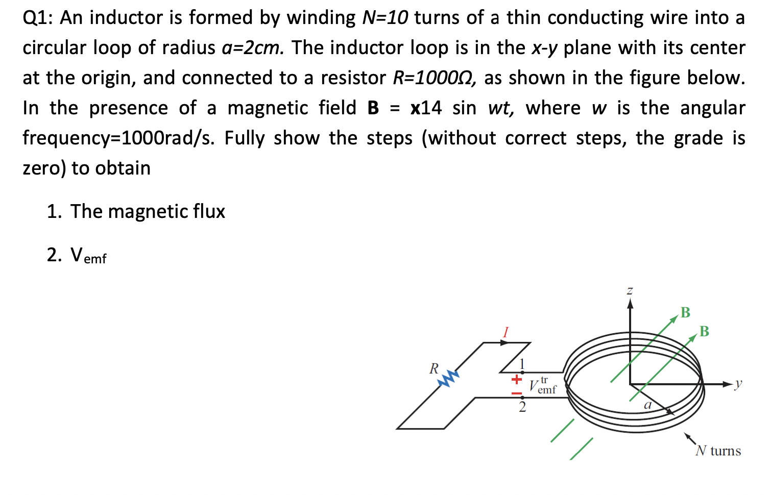 Solved Q1 An inductor is formed by winding N=10 turns of a