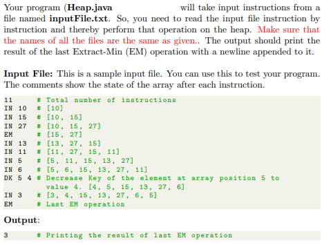 Solved Problem Statement: Implement 3-ary heap Write a Java | Chegg.com