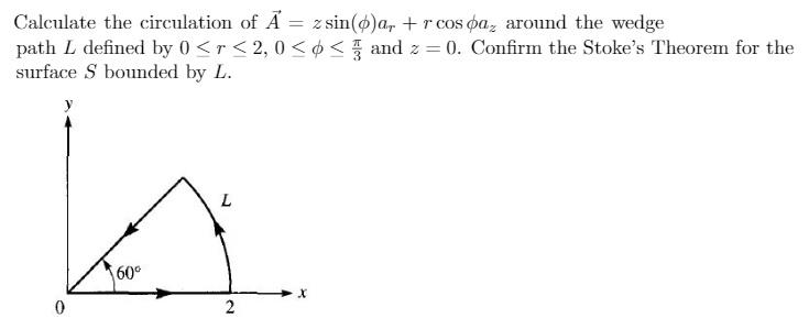 Solved Calculate The Circulation Of A Zsin 6 Ar R Cos