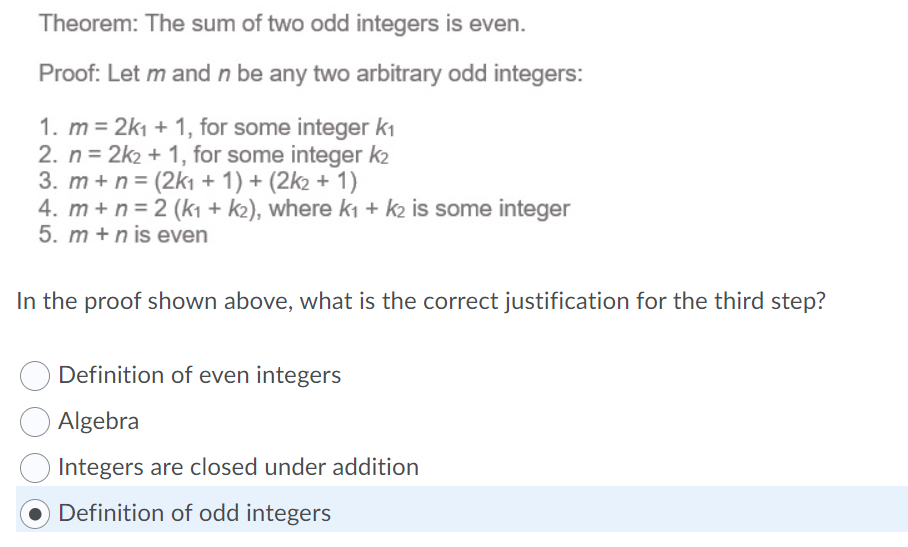 the product of two odd integers is even