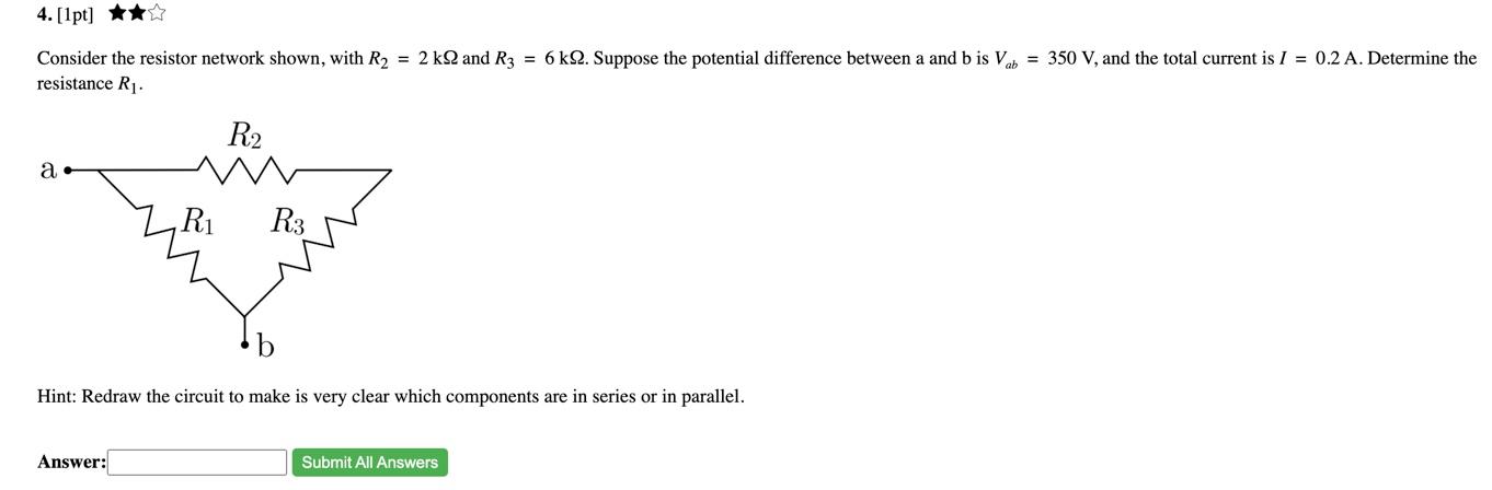 Solved 4.[1pt) *** Consider The Resistor Network Shown, With | Chegg.com