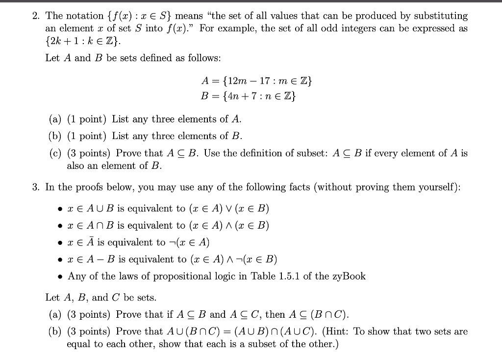 Solved 2. The notation {f(x): 2 € S} means 