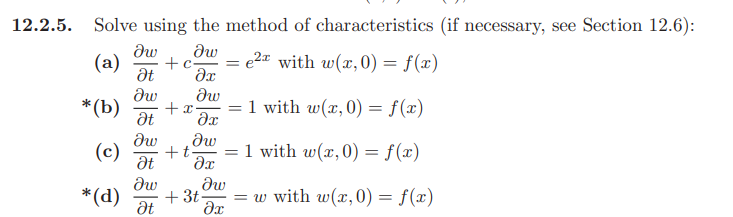 Solved 12.2.5. Solve using the method of characteristics (if | Chegg.com