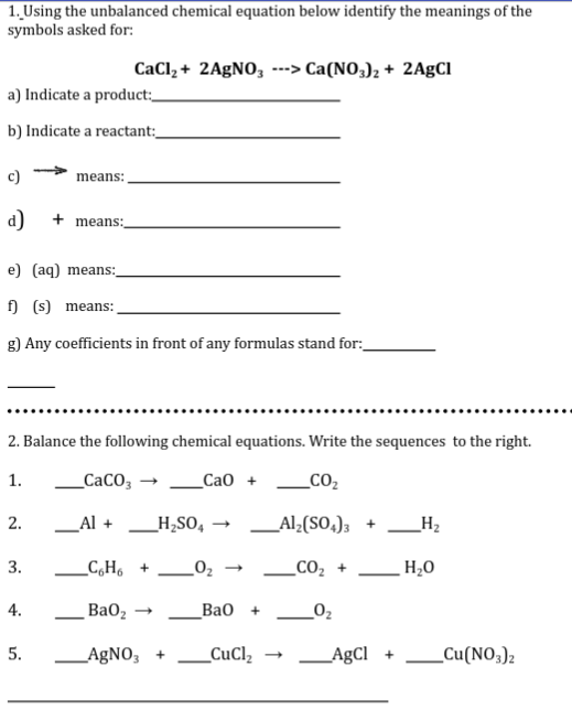 Solved 1. Using the unbalanced chemical equation below | Chegg.com