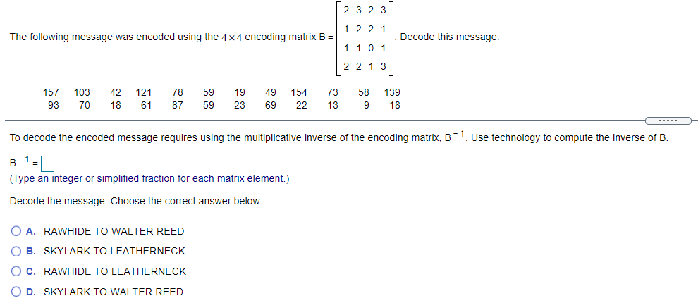 Solved 2 3 2 3 1 2 2 1 The Following Message Was Encoded | Chegg.com