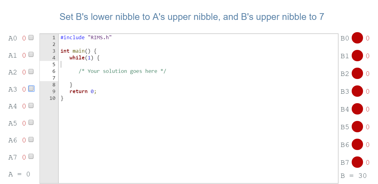 Solved Set B's lower nibble to A's upper nibble, and B's