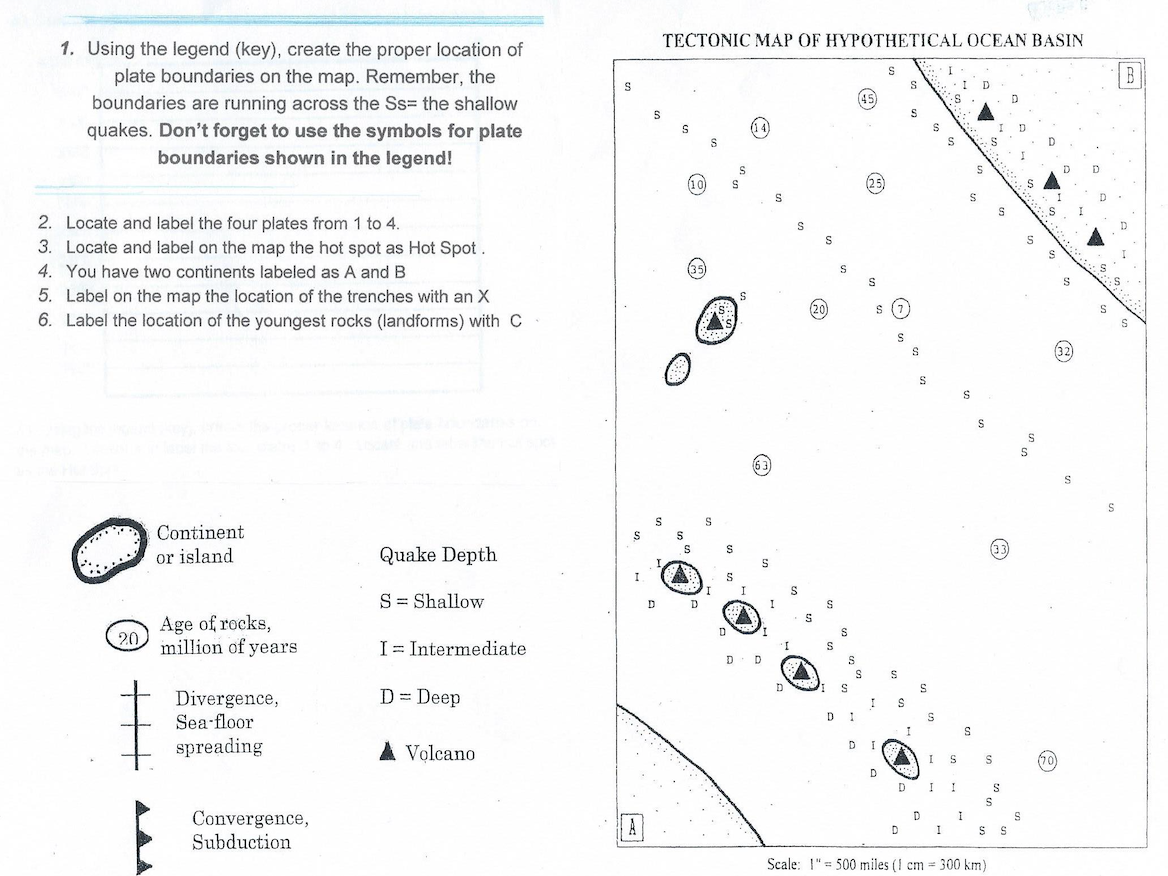 Tectonic Map Of Hypothetical Ocean Basin S 1 B S S Chegg 