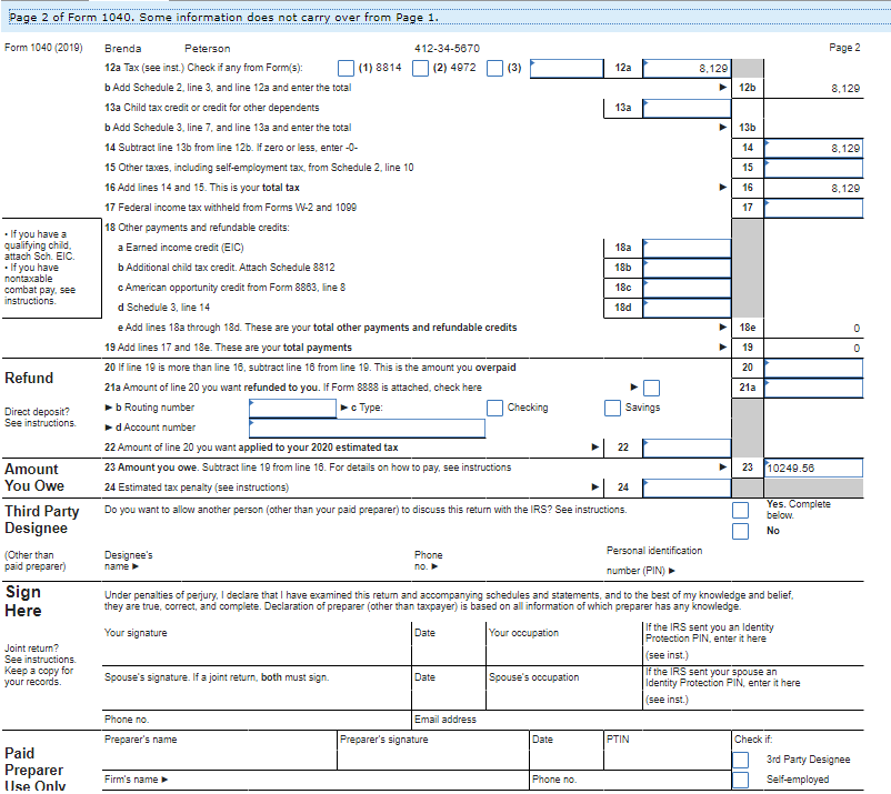 Brenda Peterson is single and lives at 567 East