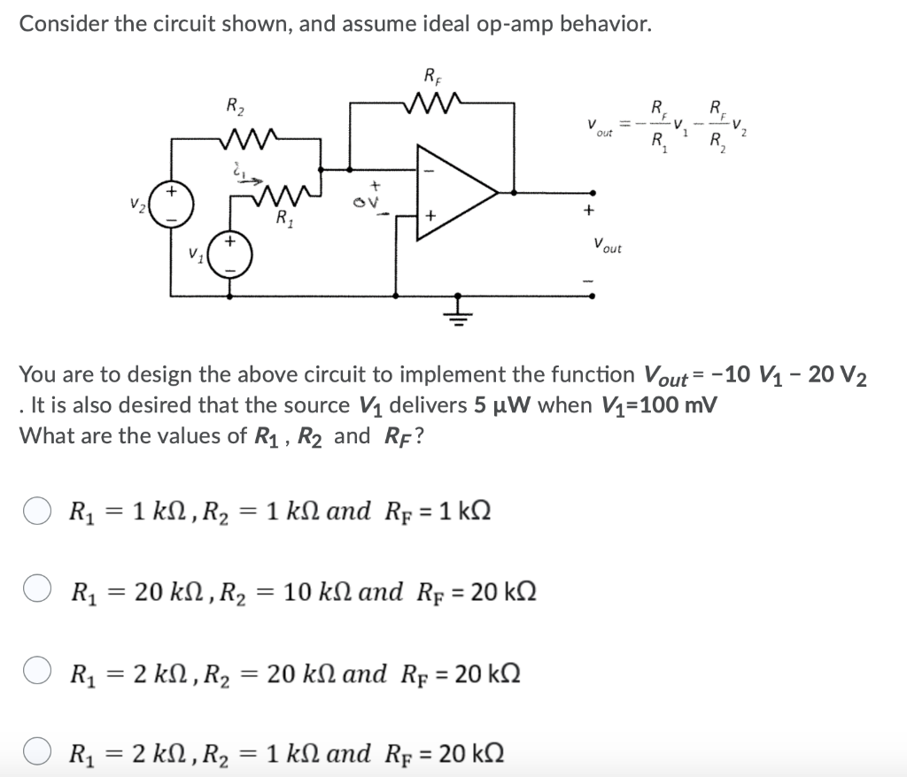 Solved Consider the circuit shown, and assume ideal op-amp | Chegg.com
