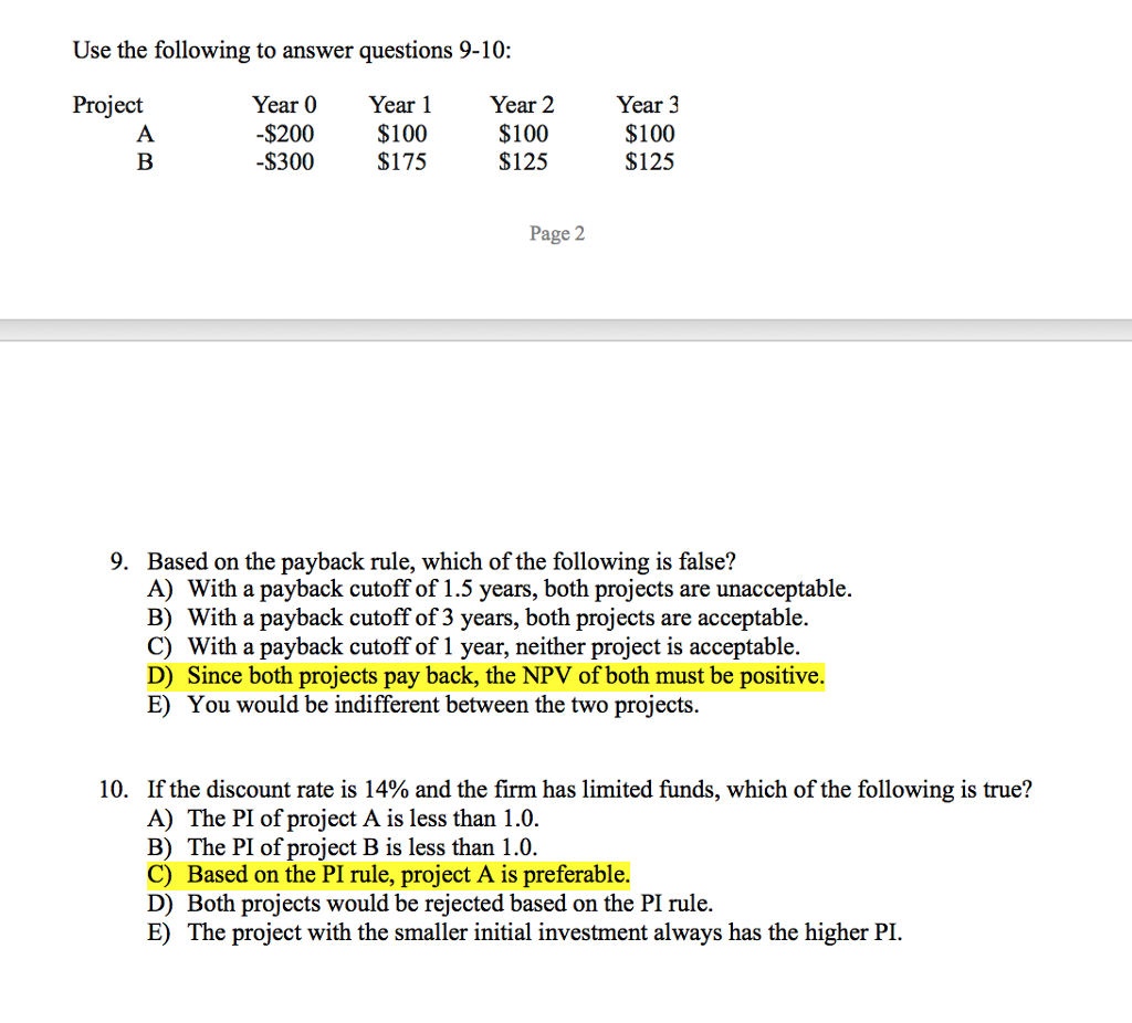 Solved Use The Following To Answer Questions 9-10: Year 3 | Chegg.com