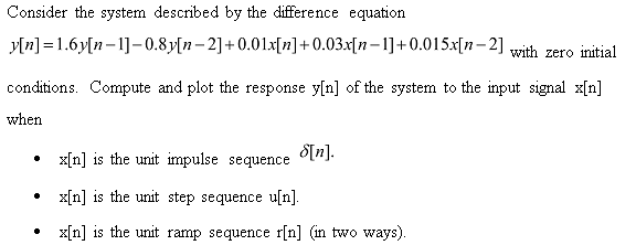Solved Consider the system described by the difference | Chegg.com