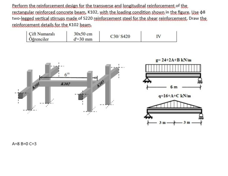 Perferm the reinforcement design fer the transverse | Chegg.com