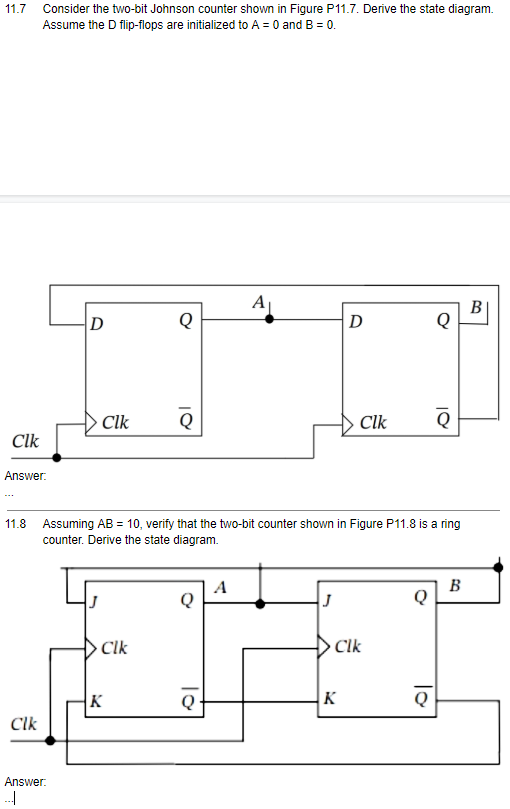 Design A 4-Bit Johnson's Counter Using D Flip-Flops | PDF | Logic Gate |  Information And Communications Technology