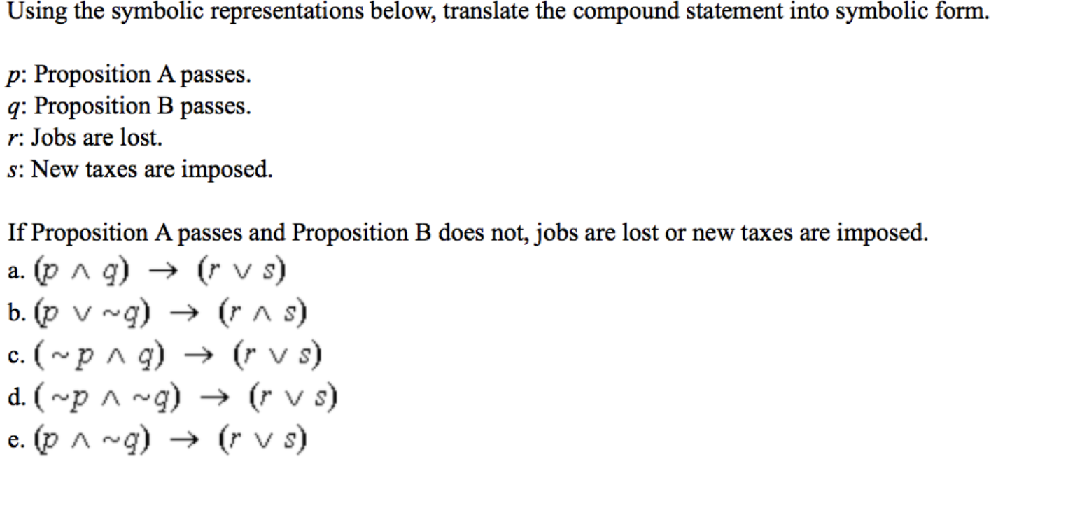 Solved Using The Symbolic Representations Below Translat Chegg Com