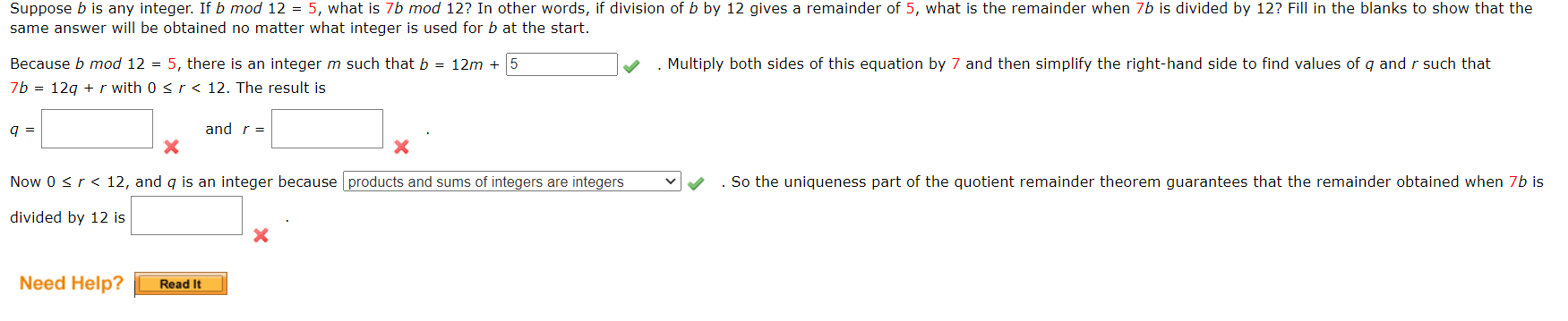 Solved Suppose B Is Any Integer. If B Mod 12 = 5, What Is 7b | Chegg.com