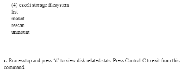 Manage storage using esxcli