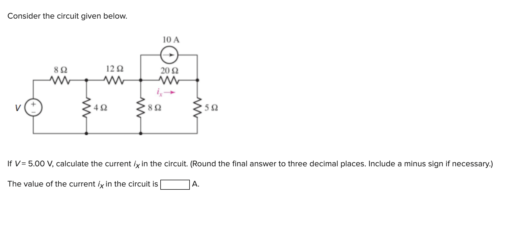 Solved Consider The Circuit Given Below. If V=5.00 V, | Chegg.com