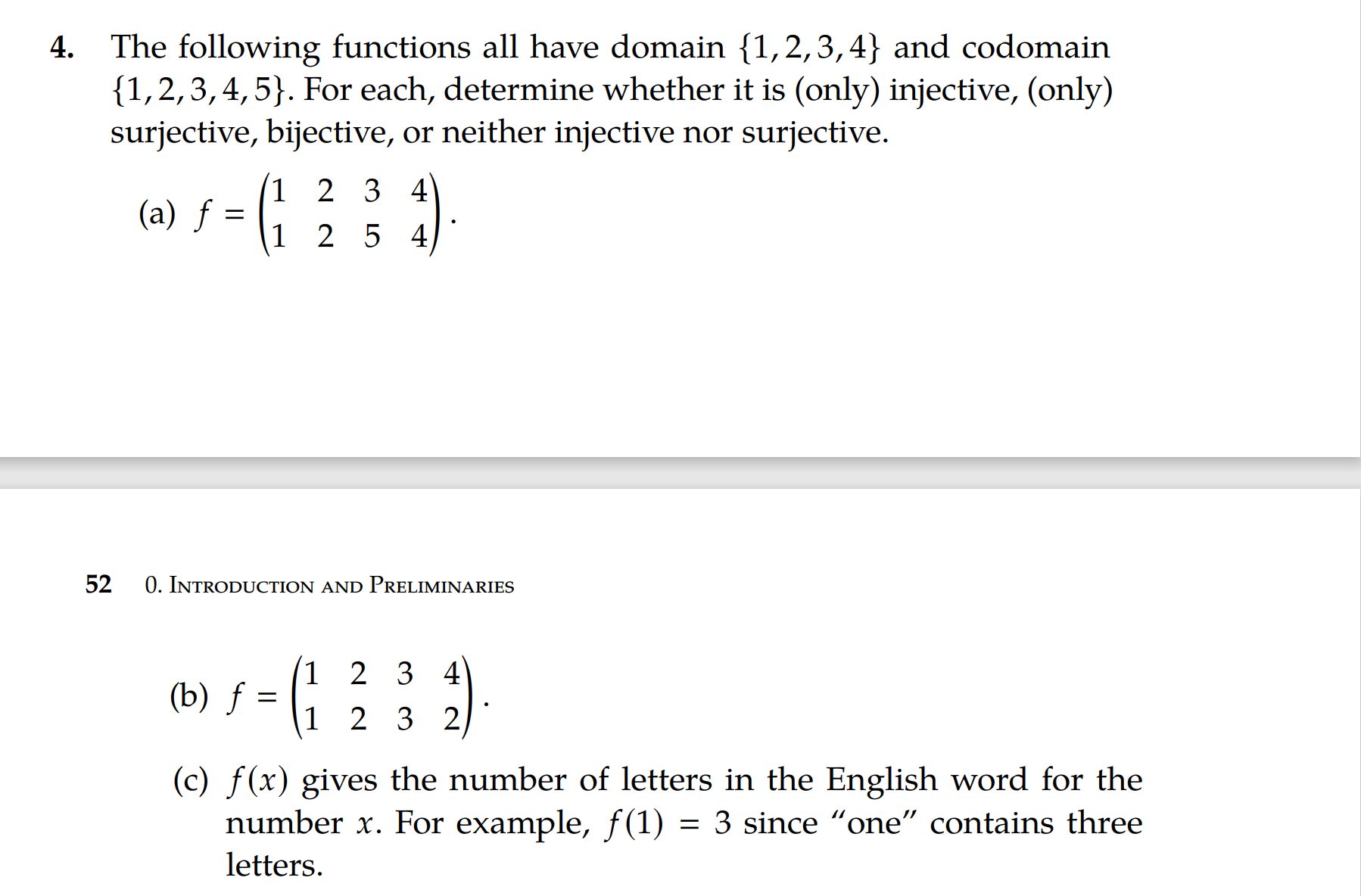 Solved The following functions all have domain {1,2,3,4} and | Chegg.com