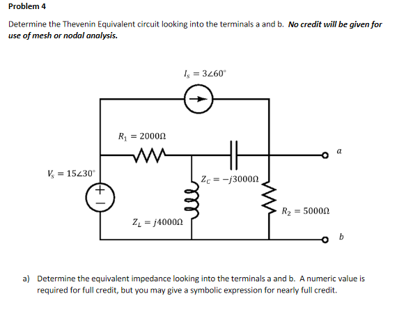 Solved Problem 4 Determine the Thevenin Equivalent circuit | Chegg.com