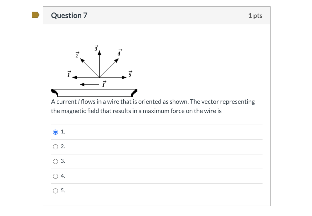 Solved Question 7 1 pts A current I flows in a wire that is | Chegg.com