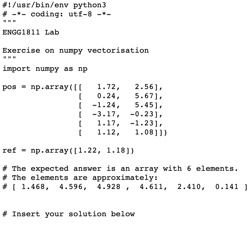 Solved Part B: Numpy Computation This Exercise Is Based On | Chegg.com