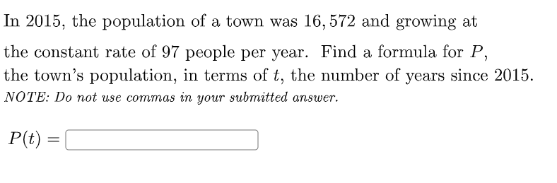 Solved In 2015, the population of a town was 16,572 and | Chegg.com