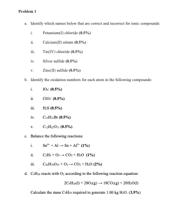 Solved Problem 1 V. 2. Identify which names below that are | Chegg.com