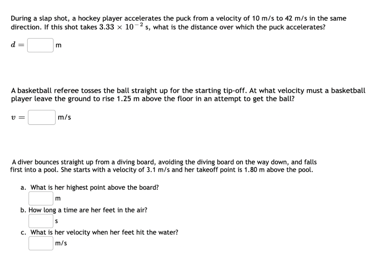 Solved During a slap shot, a hockey player accelerates the