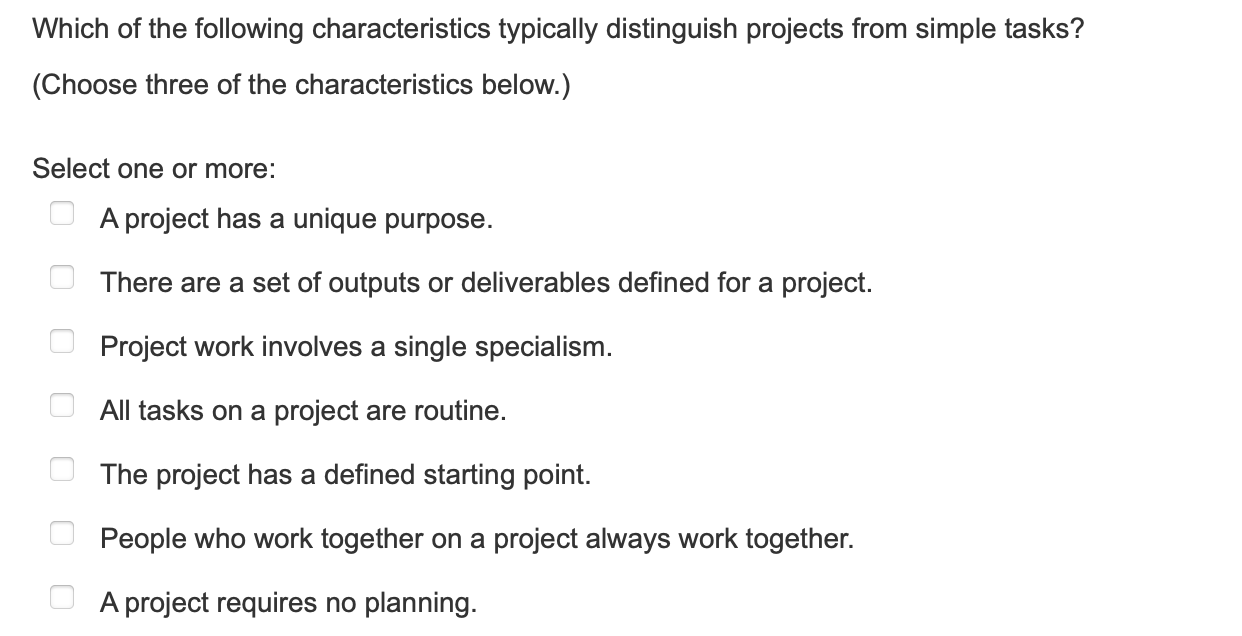 Solved Which of the following characteristics typically | Chegg.com