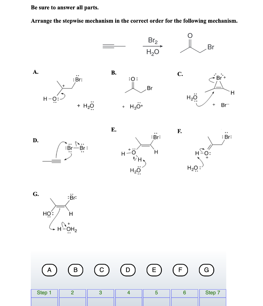 Solved Be sure to answer all parts. Arrange the stepwise | Chegg.com