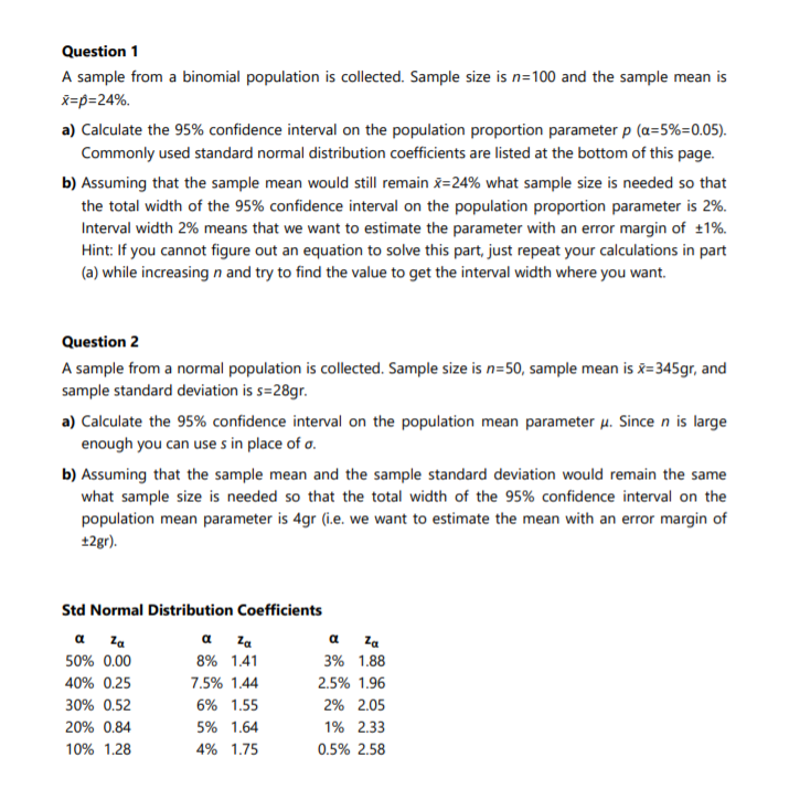 Solved Question 1 A sample from a binomial population is | Chegg.com