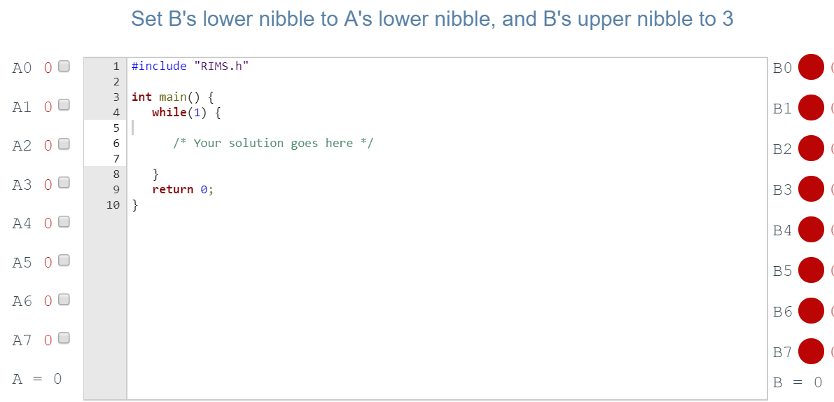 Solved Set B's lower nibble to A's lower nibble, and B's | Chegg.com