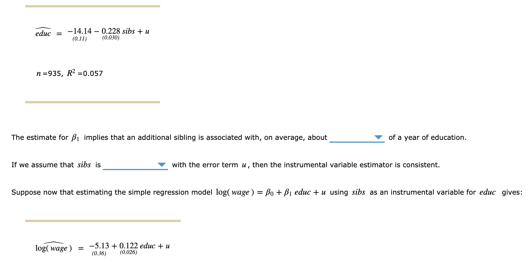 2 Statistical Inference With The Instrumental Var Chegg Com