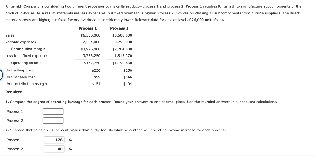 Solved Ringsmith Company is considering two different | Chegg.com